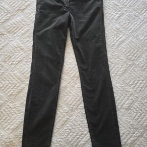 Stylish Charcoal Cropped Velvet Denim